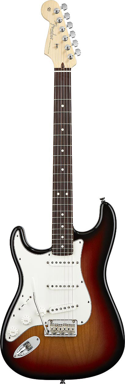 American Standard Stratocaster® Left Handed - 3-Color Sunburst with Case - Rosewood