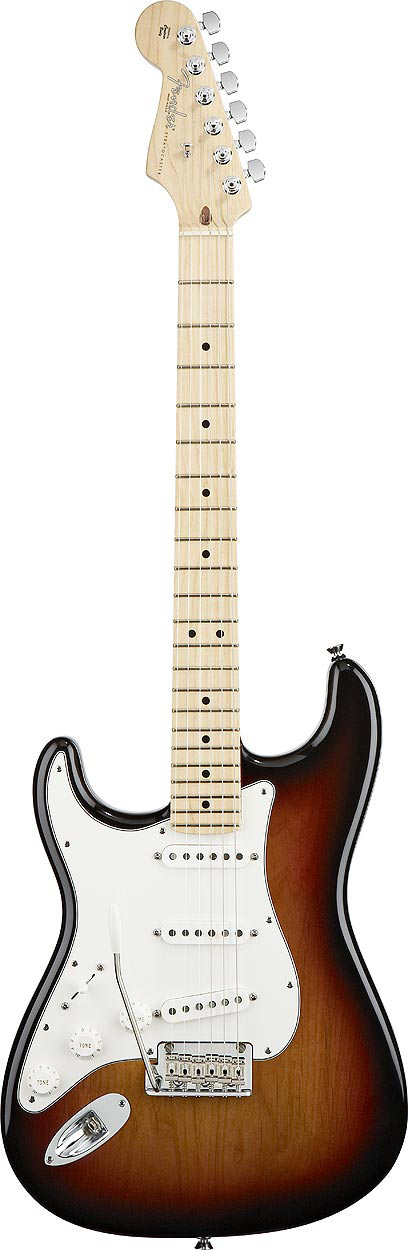 American Standard Stratocaster Left Handed - 3-Color Sunburst with Case - Maple