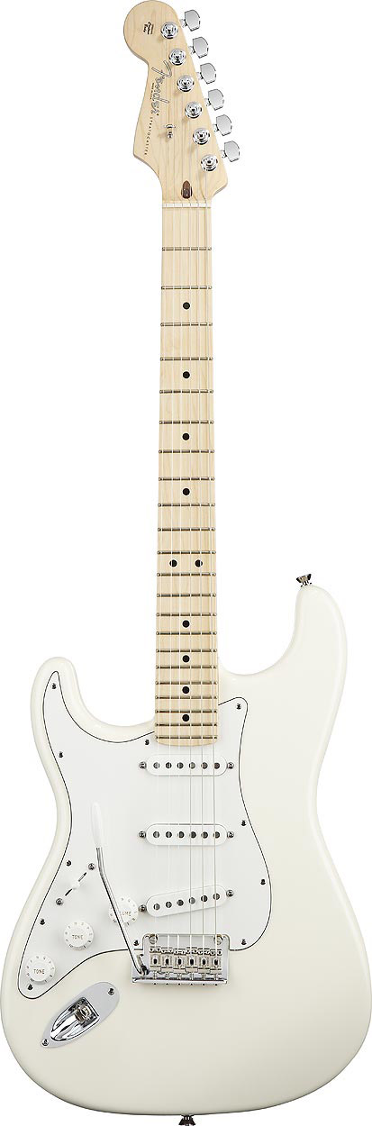 American Standard Stratocaster Left Handed - Olympic White with Case - Maple