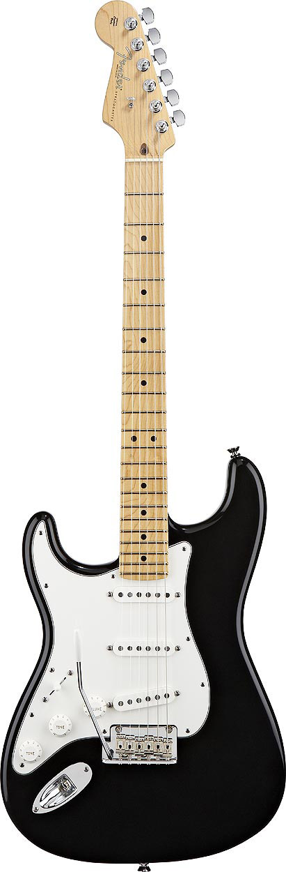 American Standard Stratocaster Left Handed - Black with Case - Maple