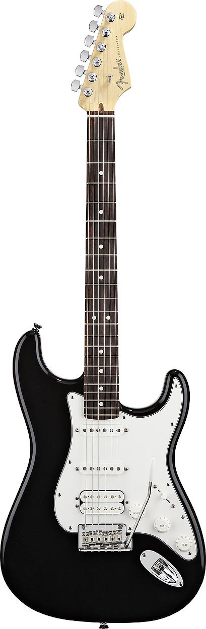 American Standard Stratocaster HSS - Black with Case - Rosewood
