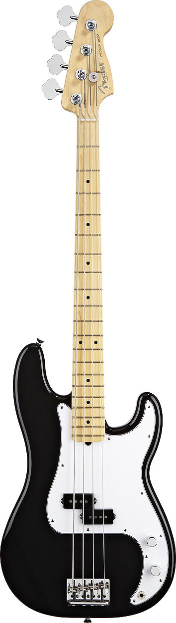 American Standard P Bass - Black with Case - Maple