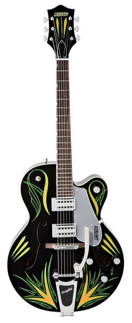 G5120 Electromatic® Black with Green Custom Pinstripe