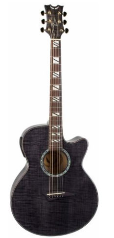Performer Acoustic Electric Guitar Flame Maple Trans Black