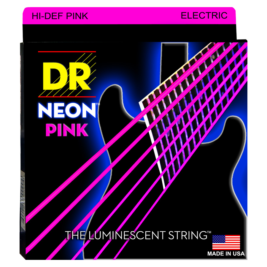 NPE-9 Neon Phosphorescent Electric Guitar Strings - Pink