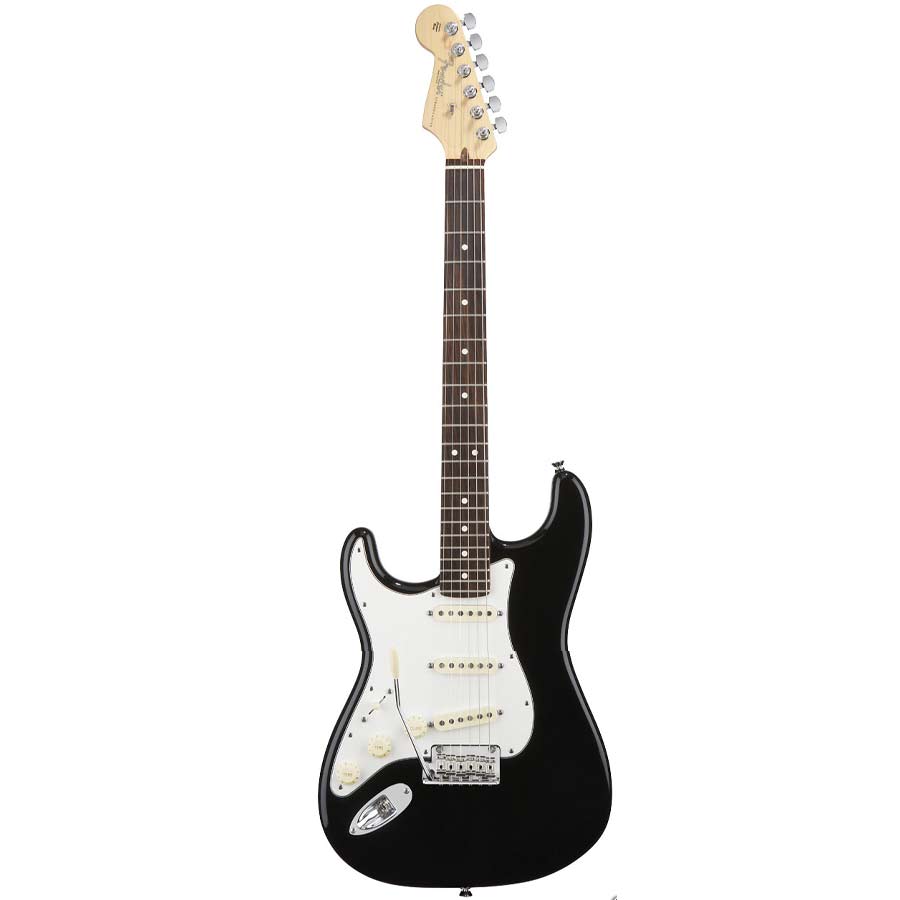 American Standard Stratocaster Left Handed - Black with Case - Rosewood