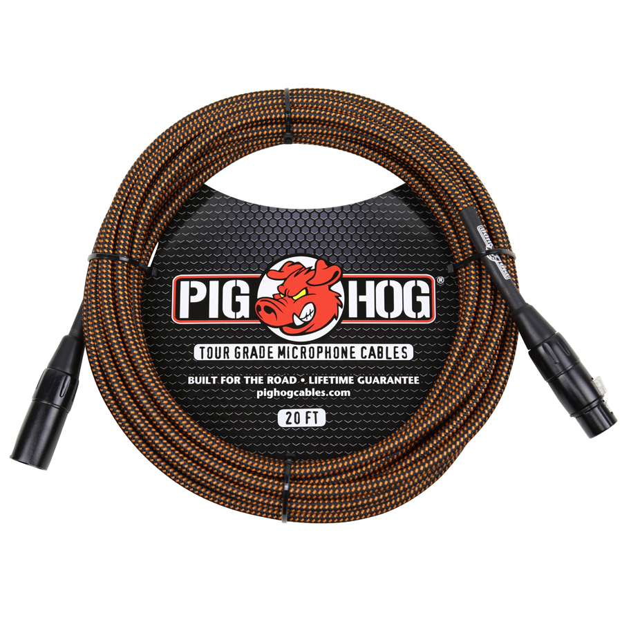 Black & Orange Woven - 20ft XLR Cable