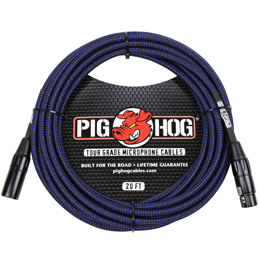 Black & Blue Woven - 20ft XLR Cable
