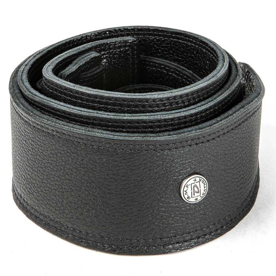 Dunlop BMF 2.5 Inch Bison Leather Guitar Strap Black, New! eBay