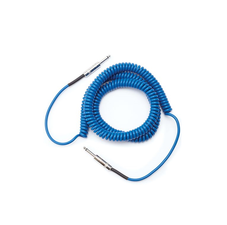 Coiled Instrument Cable 30 ft Blue