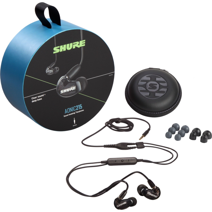  Shure SE215 Sound Isolating Earphones with 3.5mm Cable, Remote  and Mic, Black : Electronics