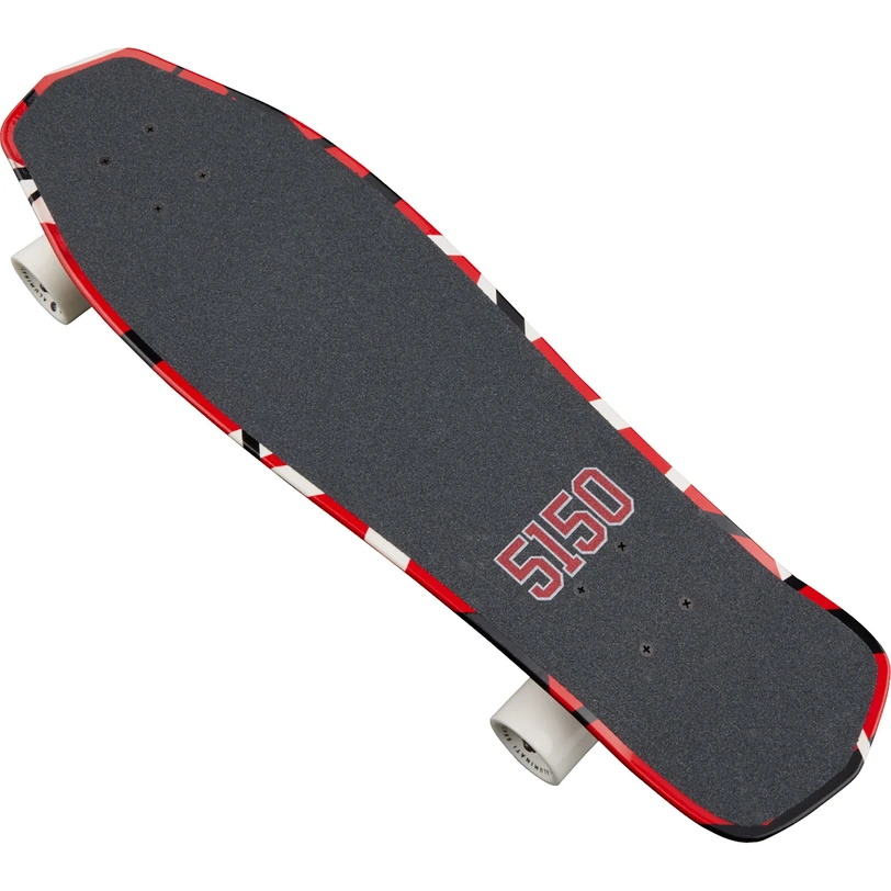 Red White and Black Stripes Skateboard 
