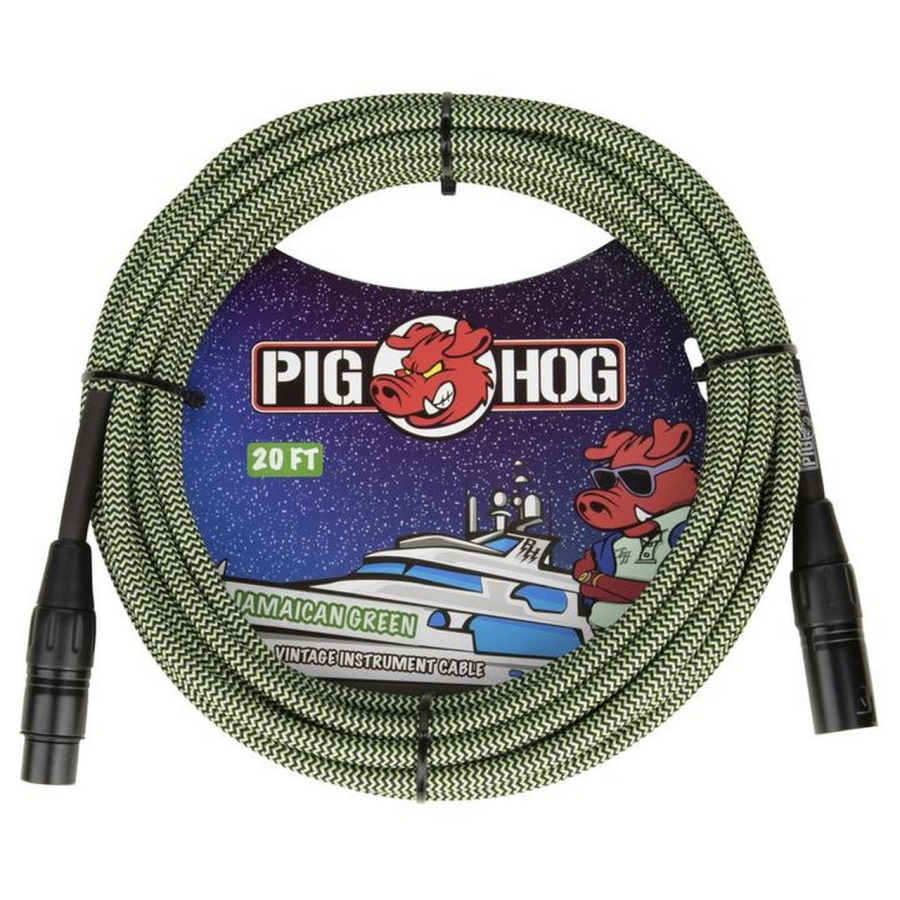 Jamaican Green Woven - 20ft XLR Cable