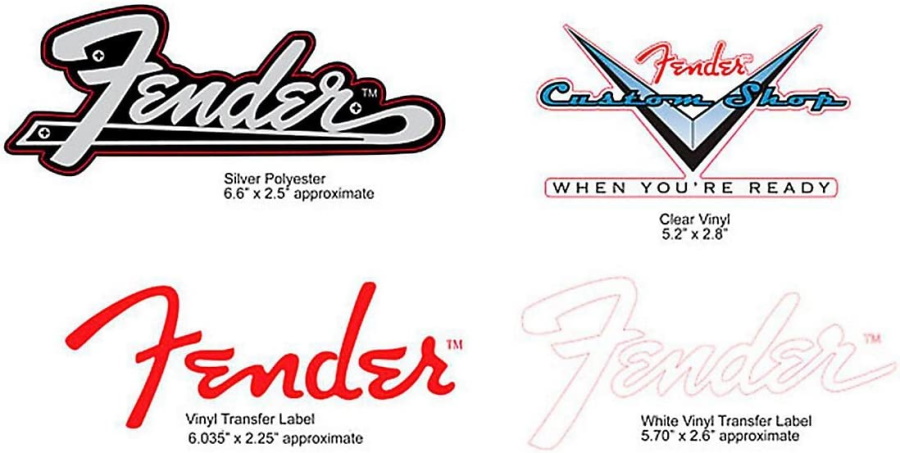 Fender Logo Die Cut Stickers  4 Pack 