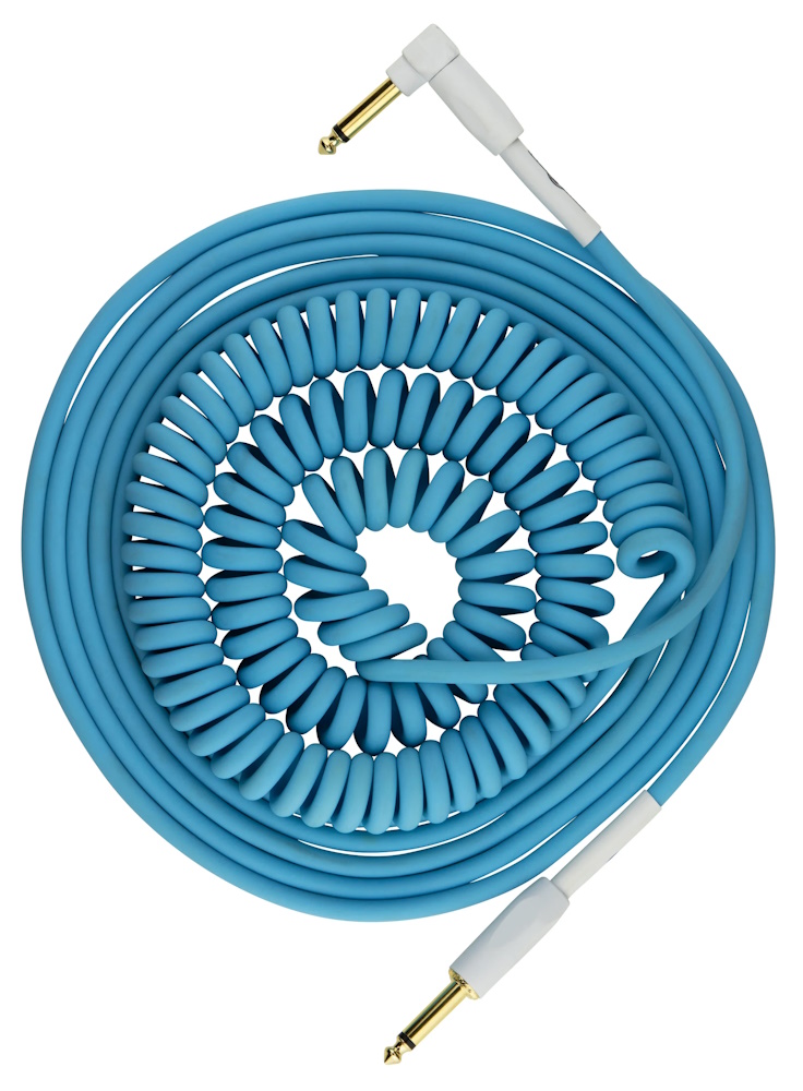 Half Coil Instrument Cable 30 ft Candy Daphne Blue