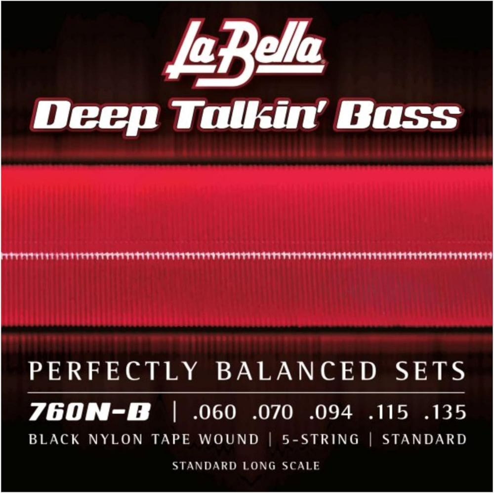 760N-B Deep Talkin 5-String Bass Black Nylon Tape Wound