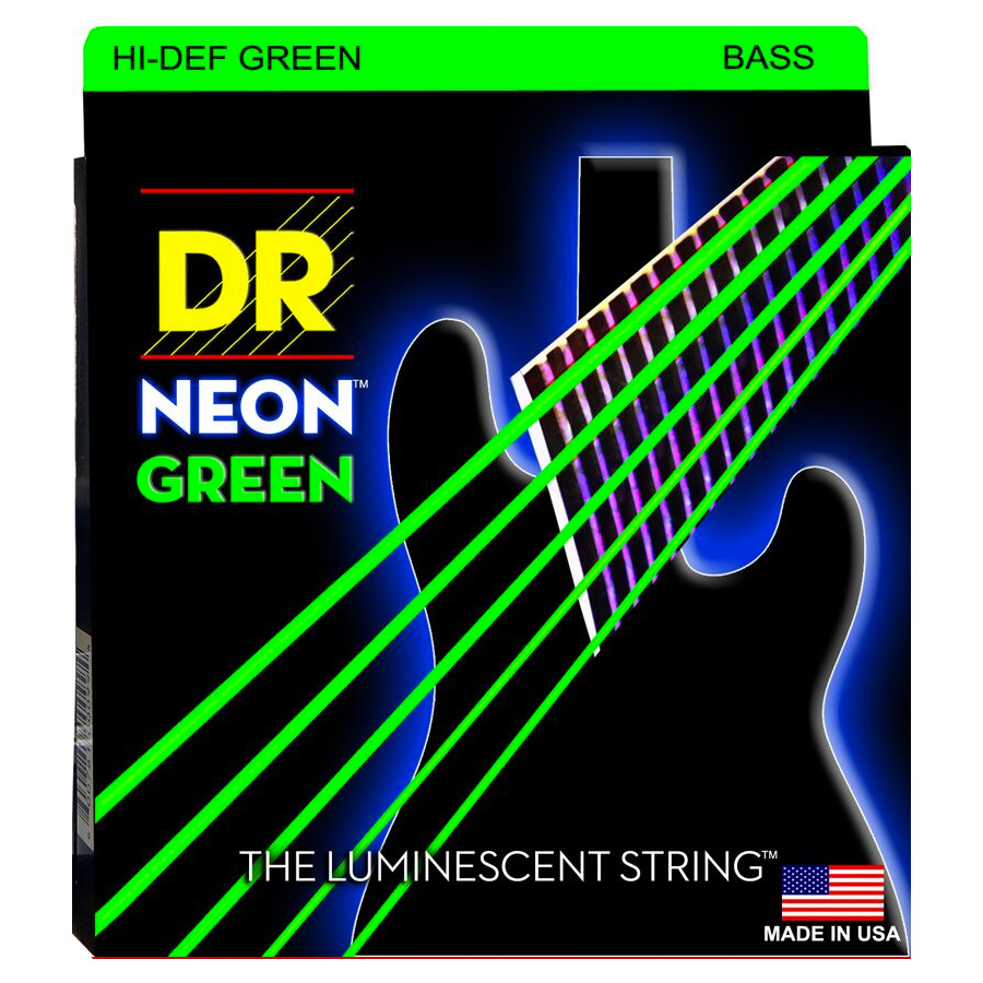NGB5-45 Neon Phosphorescent Bass Strings - Green